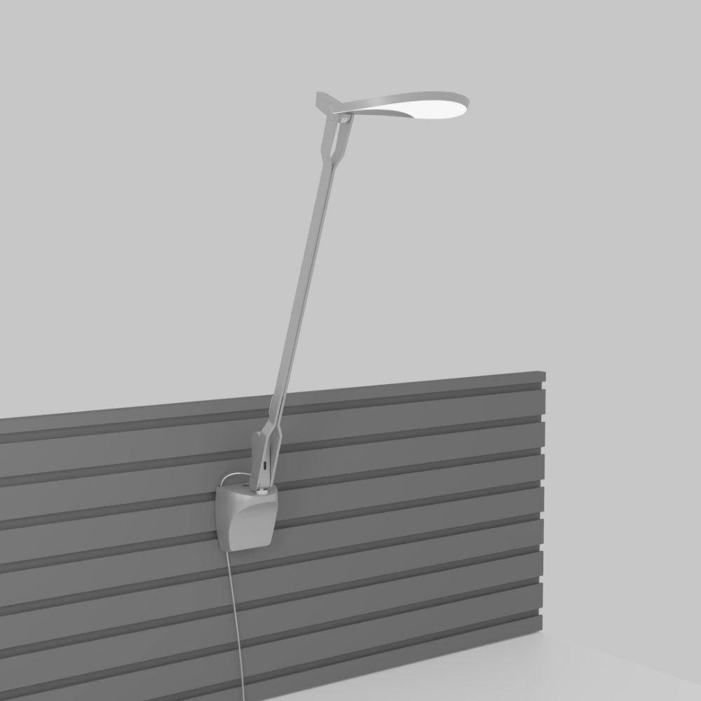 Koncept Lighting SPY-SIL-PRA-SLT Splitty Pro Gen 2 Desk Lamp with slatwall mount, Silver